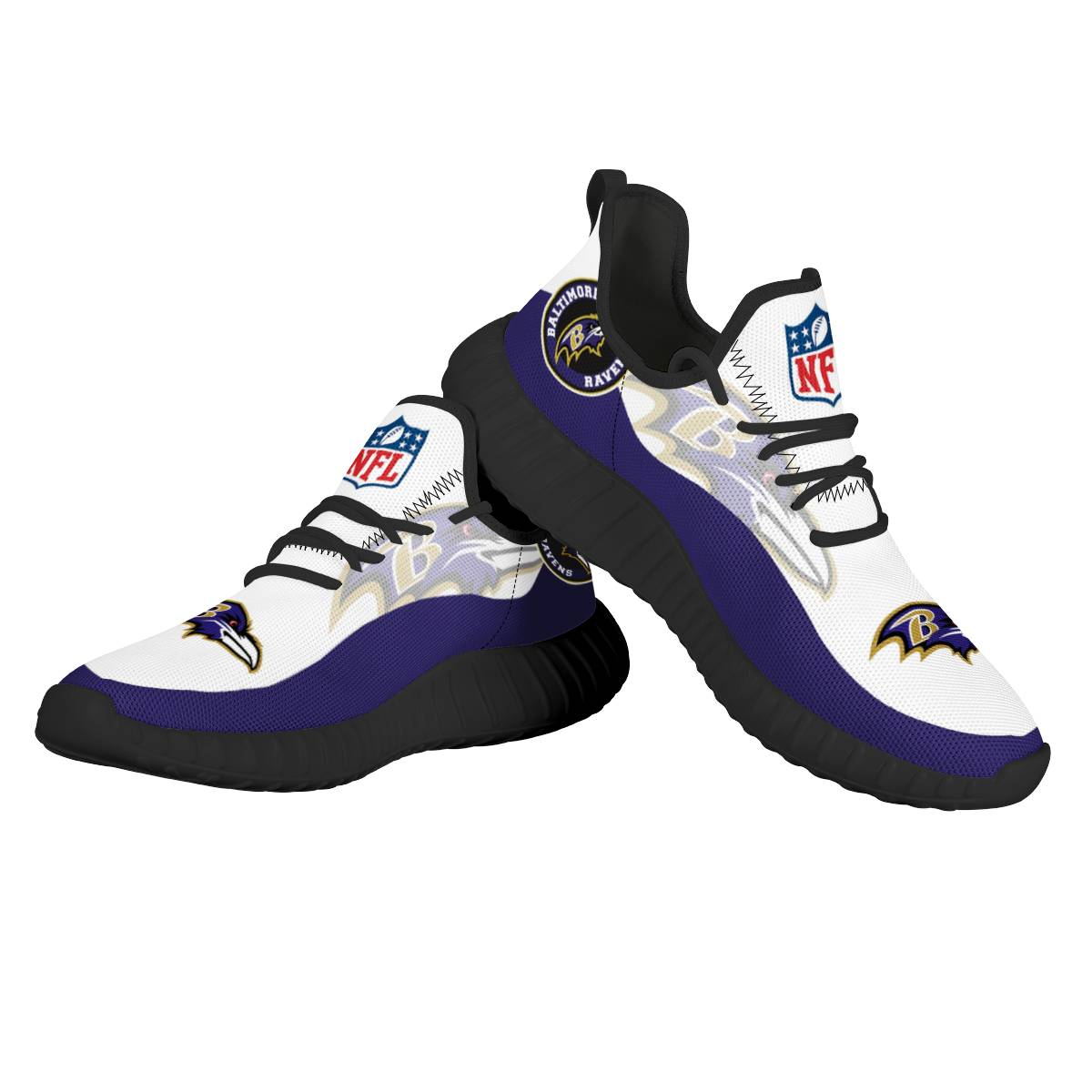 Men's Baltimore Ravens Mesh Knit Sneakers/Shoes 011